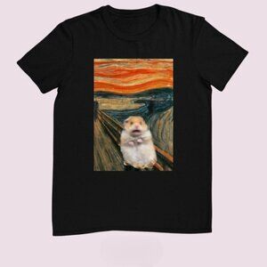 Scared Hamster Meme Shirt Funny Tshirt The Scream Parody Edward Munch Shirt